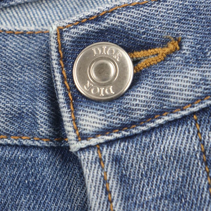  DIOR Homme 193ds10k349x SLIM Button Fly Leather Patched Denim Pants Blue 29