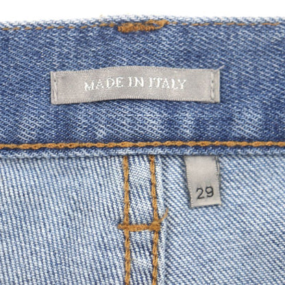  DIOR Homme 193ds10k349x SLIM Button Fly Leather Patched Denim Pants Blue 29
