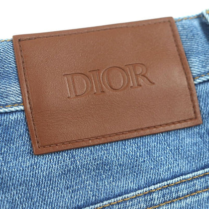  DIOR Homme 193ds10k349x SLIM Button Fly Leather Patched Denim Pants Blue 29