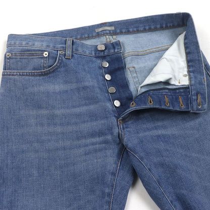  DIOR Homme 193ds10k349x SLIM Button Fly Leather Patched Denim Pants Blue 29