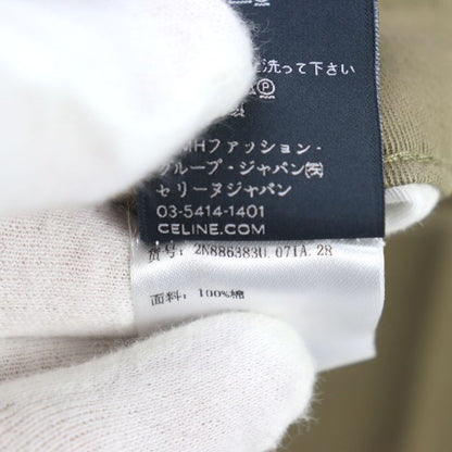 Celine 2n886383u 100% Cotton Eddie Period Logo Button One Tuck Slacks Khaki 28