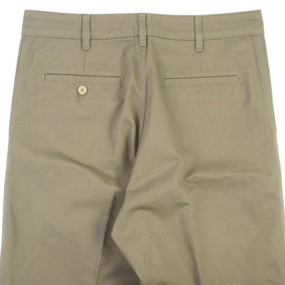 Celine 2n886383u 100% Cotton Eddie Period Logo Button One Tuck Slacks Khaki 28