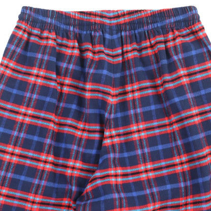 Balenciaga 508491 Check Flannel PANT Cotton Logo Embroidery Hem Zip Check Easy