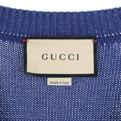 Gucci 21AW GG Cardigan GG Stitch Knit Cardigan Navy/brown 655105 Xkbwe