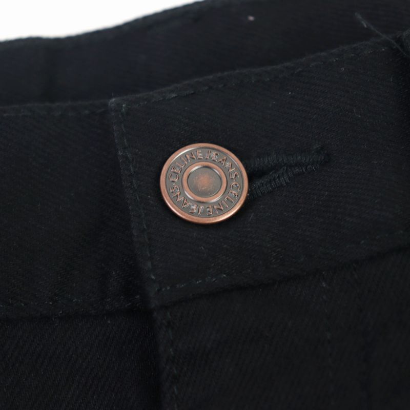 Celine M SK 005 N354 786D 38NJ Cotton Eddy Period Logo Button Zip Fly Skinny