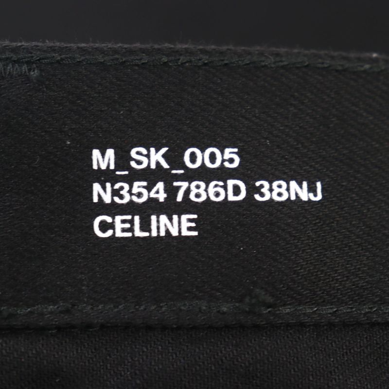 Celine M SK 005 N354 786D 38NJ Cotton Eddy Period Logo Button Zip Fly Skinny