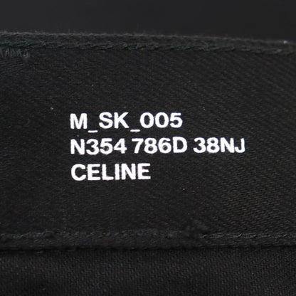 Celine M SK 005 N354 786D 38NJ Cotton Eddy Period Logo Button Zip Fly Skinny