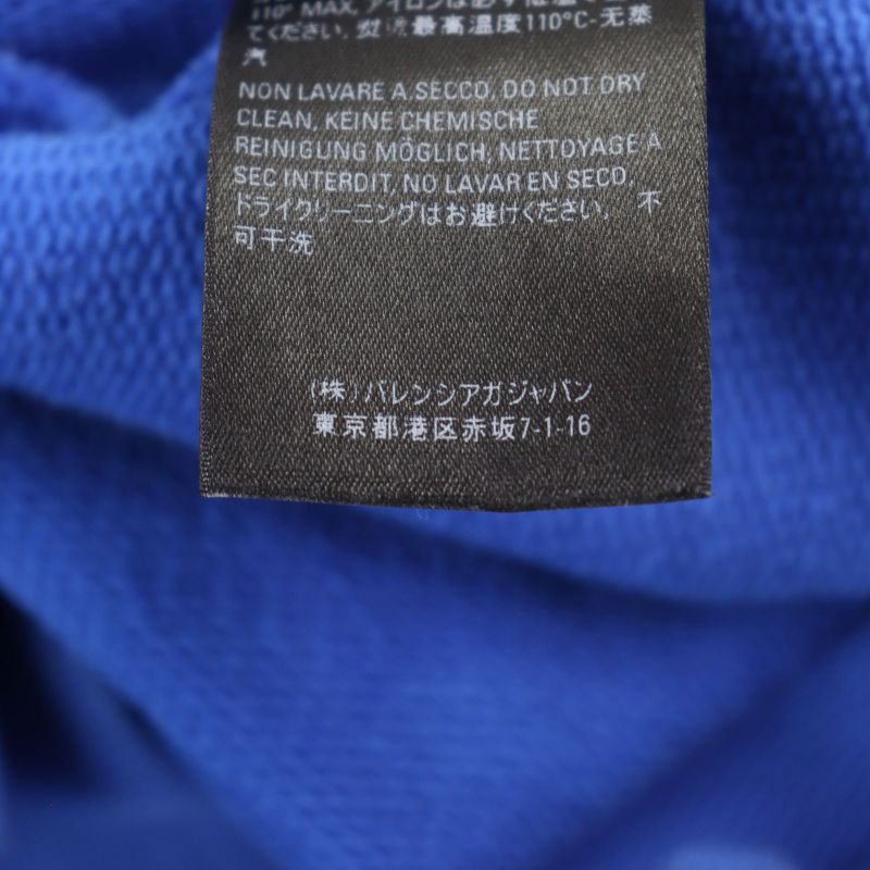 Balenciaga 570811 Cotton Logo Print Pullover Hoodie Blue M