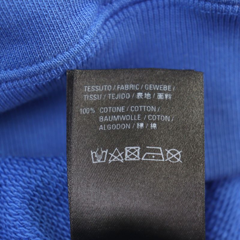 Balenciaga 570811 Cotton Logo Print Pullover Hoodie Blue M
