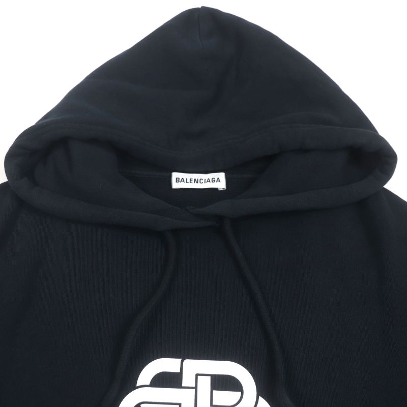  Balenciaga 570792 100% Cotton BB Logo Print Pullover Hoodie
