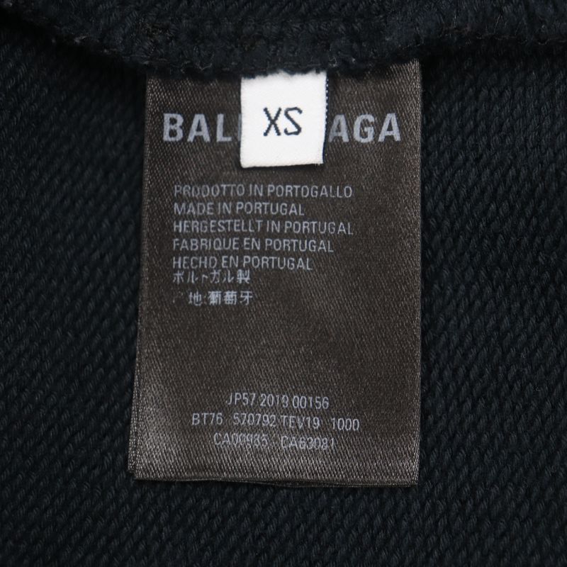 Balenciaga 570792 100% Cotton BB Logo Print Pullover Hoodie