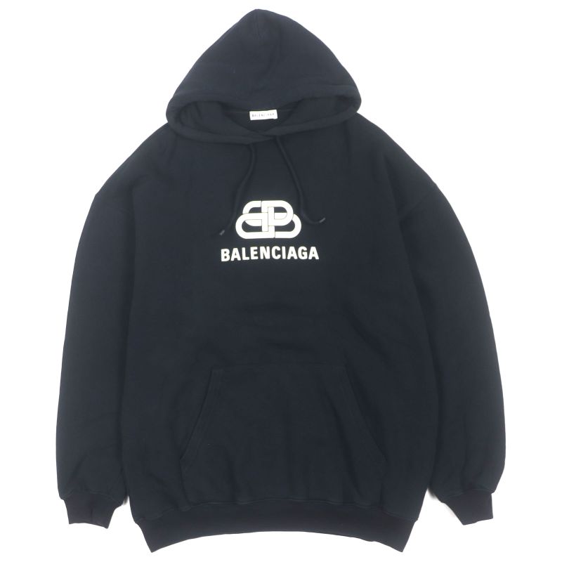  Balenciaga 570792 100% Cotton BB Logo Print Pullover Hoodie