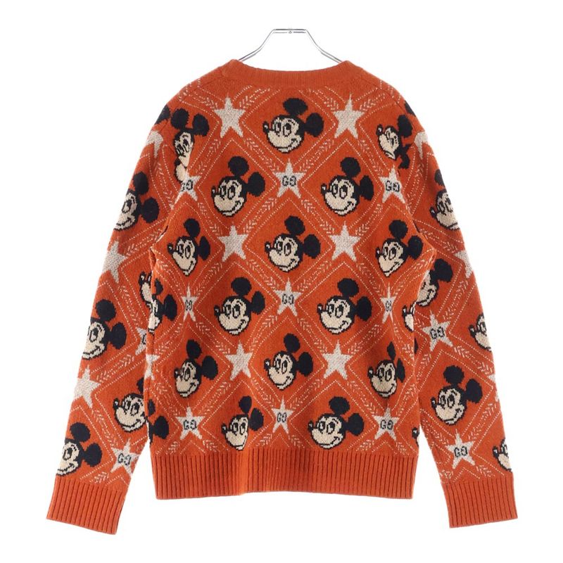 Gucci X Disney Mickey Mouse Pattern Crewneck Knitted Sweater Disney Crewneck