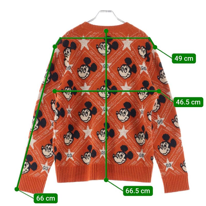 Gucci X Disney Mickey Mouse Pattern Crewneck Knitted Sweater Disney Crewneck