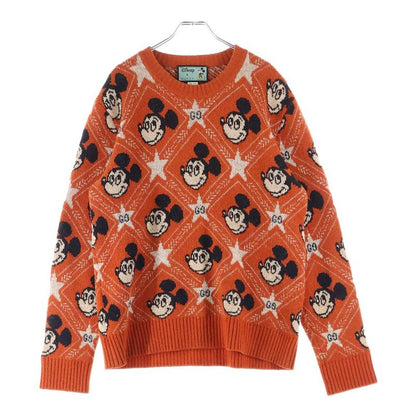 Gucci X Disney Mickey Mouse Pattern Crewneck Knitted Sweater Disney Crewneck