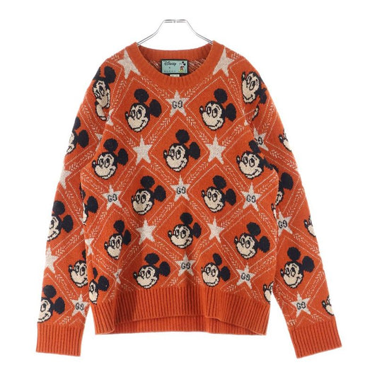 Gucci X Disney Mickey Mouse Pattern Crewneck Knitted Sweater Disney Crewneck