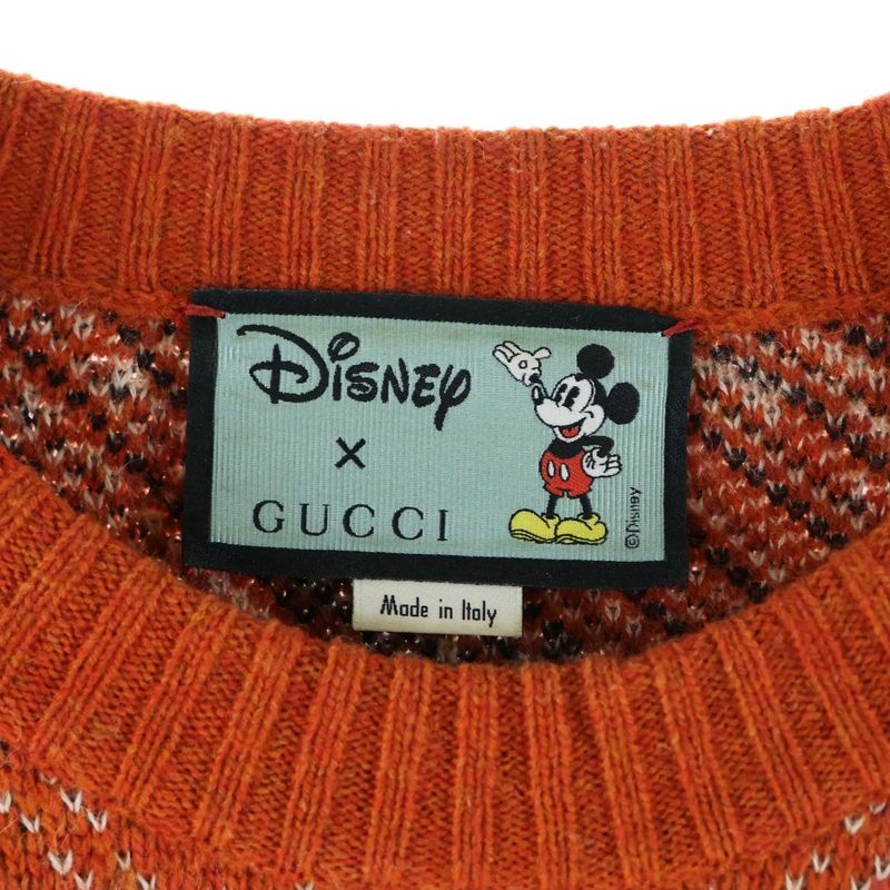 Gucci X Disney Mickey Mouse Pattern Crewneck Knitted Sweater Disney Crewneck
