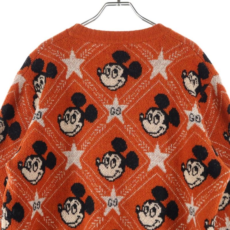 Gucci X Disney Mickey Mouse Pattern Crewneck Knitted Sweater Disney Crewneck