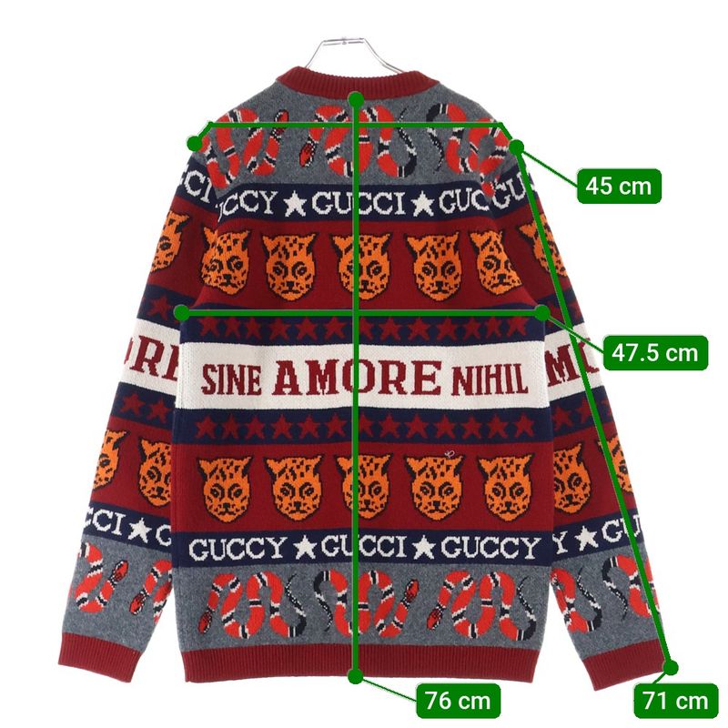 Gucci 19SS Knit Sweater Crew Neck Knit Sweater Red 545749 Xkado
