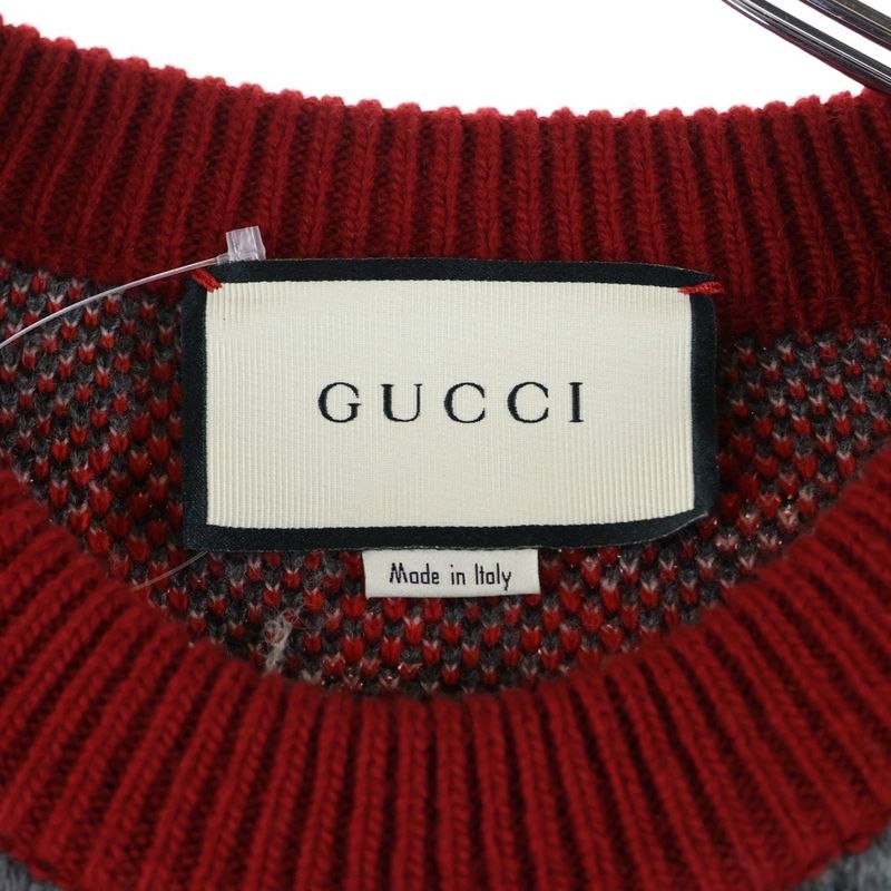 Gucci 19SS Knit Sweater Crew Neck Knit Sweater Red 545749 Xkado