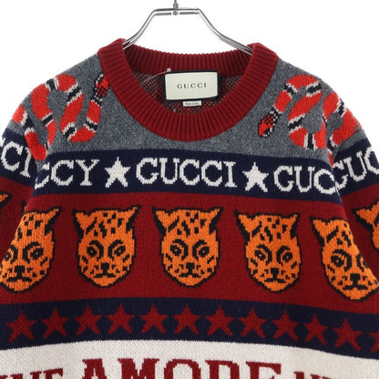Gucci 19SS Knit Sweater Crew Neck Knit Sweater Red 545749 Xkado