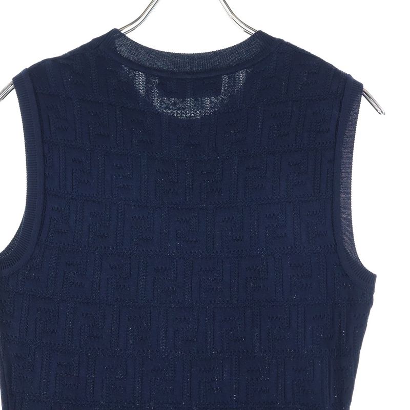 Fendi FF Logo Knit Shirt FF Logo Knit Dress Women's Navy Fzda93 ABWQ