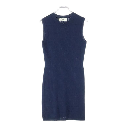 Fendi FF Logo Knit Shirt FF Logo Knit Dress Women's Navy Fzda93 ABWQ