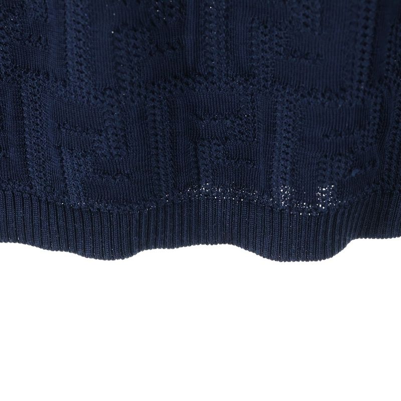 Fendi FF Logo Knit Shirt FF Logo Knit Dress Women's Navy Fzda93 ABWQ