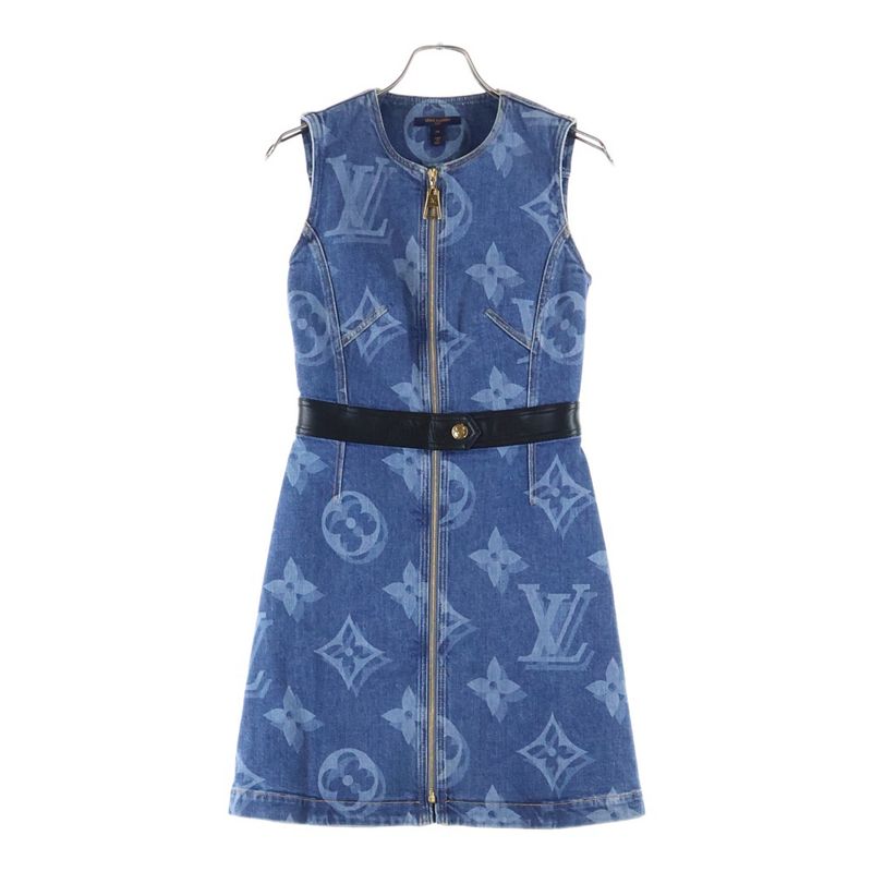 Louis Vuitton 21SS Monogram Denim One Piece Monogram Denim Dress Indigo Women
