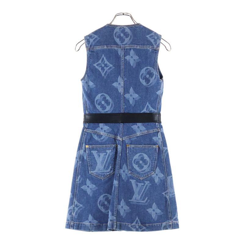 Louis Vuitton 21SS Monogram Denim One Piece Monogram Denim Dress Indigo Women