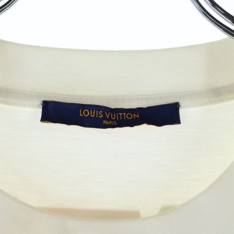 Louis Vuitton 21AW NBA T-shirt Logo Print Short Sleeve T-shirt Ivory Rm212m DT3