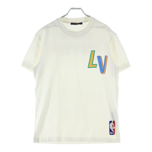Louis Vuitton 21AW NBA T-shirt Logo Print Short Sleeve T-shirt Ivory Rm212m DT3