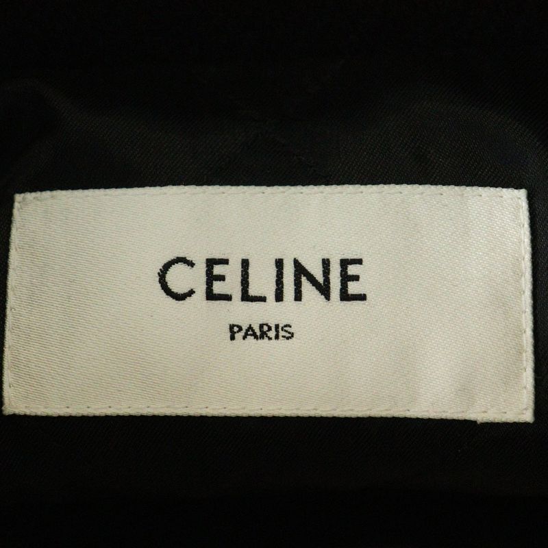 Celine 24SS Baseball Teddy Jacket Baseball Teddy Wool Snap Button Jacket Black