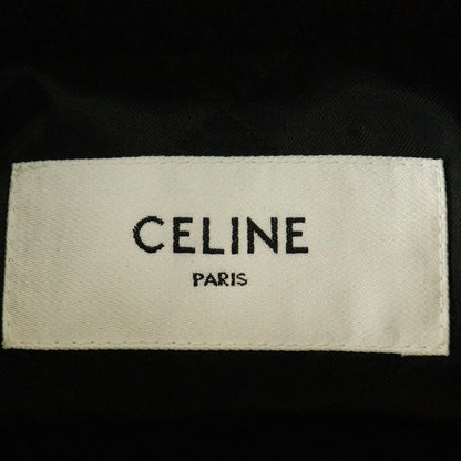 Celine 24SS Baseball Teddy Jacket Baseball Teddy Wool Snap Button Jacket Black