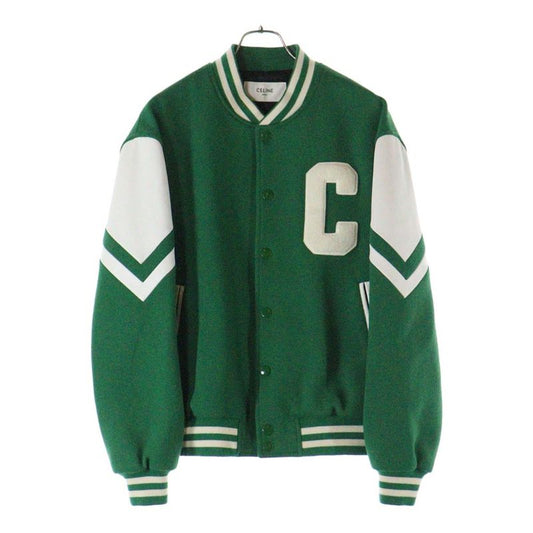 Celine 23AW C-patch Armored Wool Jackson Teddy Jacket Blouson Green/white