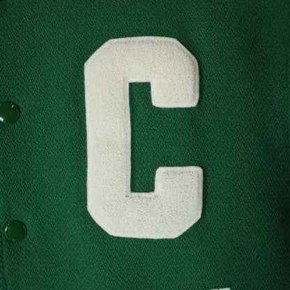 Celine 23AW C-patch Armored Wool Jackson Teddy Jacket Blouson Green/white