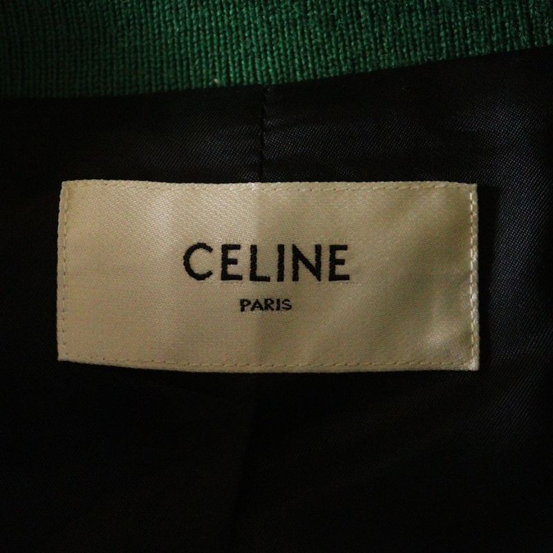 Celine 23AW C-patch Armored Wool Jackson Teddy Jacket Blouson Green/white