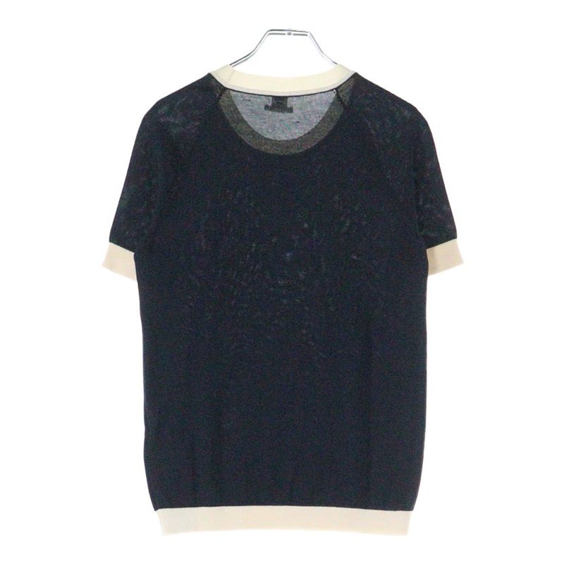 Hermes Brides De GALA Bridesmaid Short Sleeved Cashmere Knit Sweater Black/white