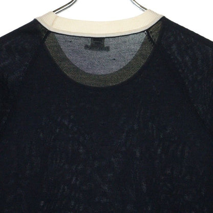 Hermes Brides De GALA Bridesmaid Short Sleeved Cashmere Knit Sweater Black/white