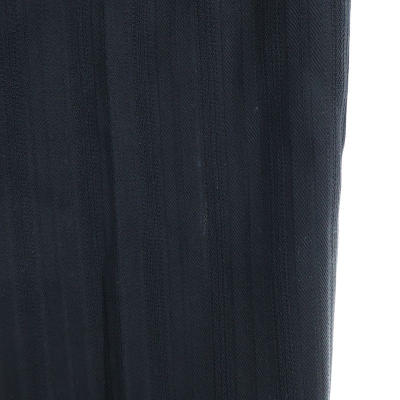 Saint Laurent Paris Striped Front Tucked Slacks Pants Black 682379