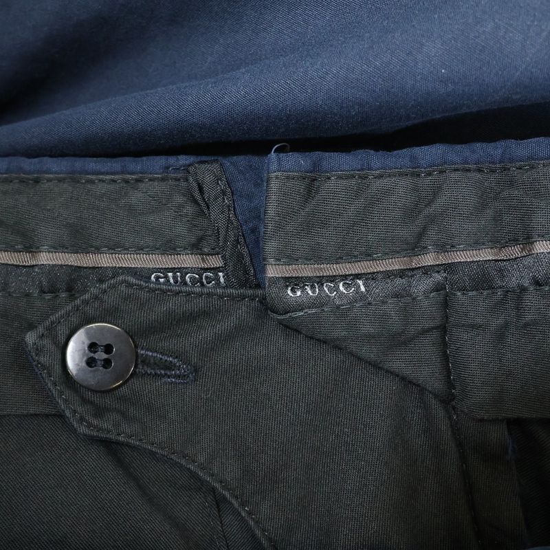 Gucci Cotton Slack Pants Navy