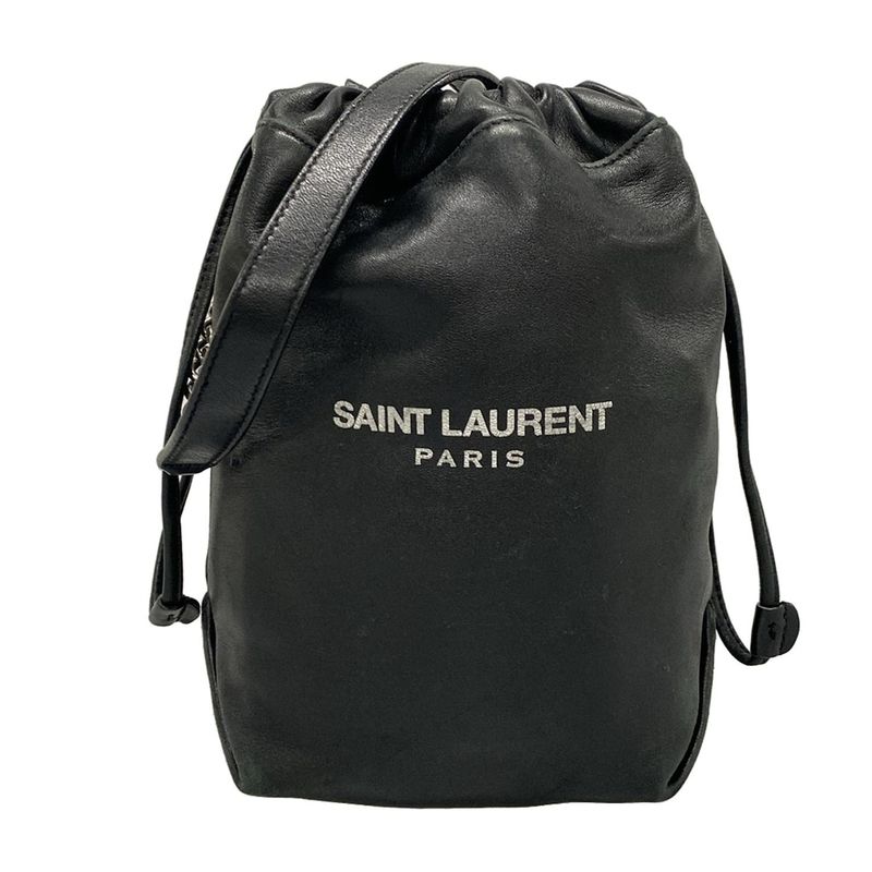 Saint Laurent Paris Bag Teddy Black Chain / Shape Leather