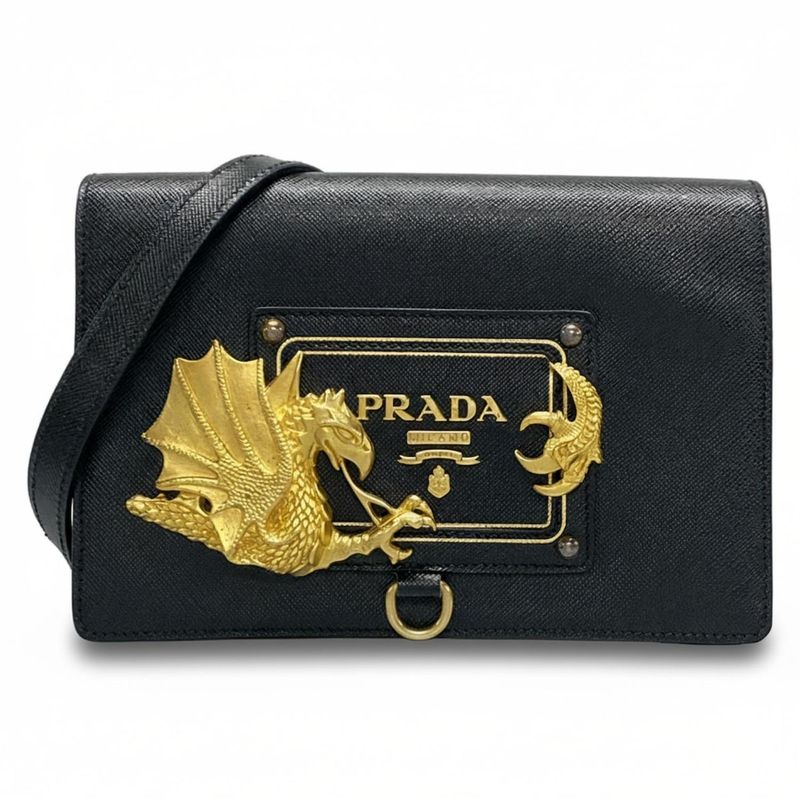 Prada Bag - Va0666 Black Dragon Leather