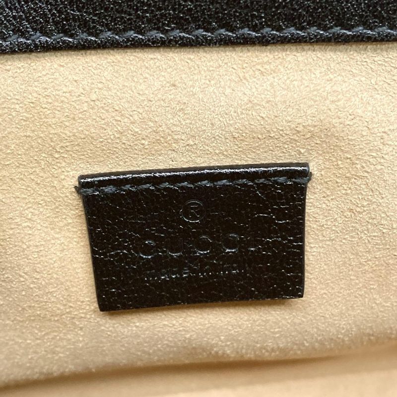 Gucci Handbag Padlock GG Supreme Dark Brown Ivory and Black Leather