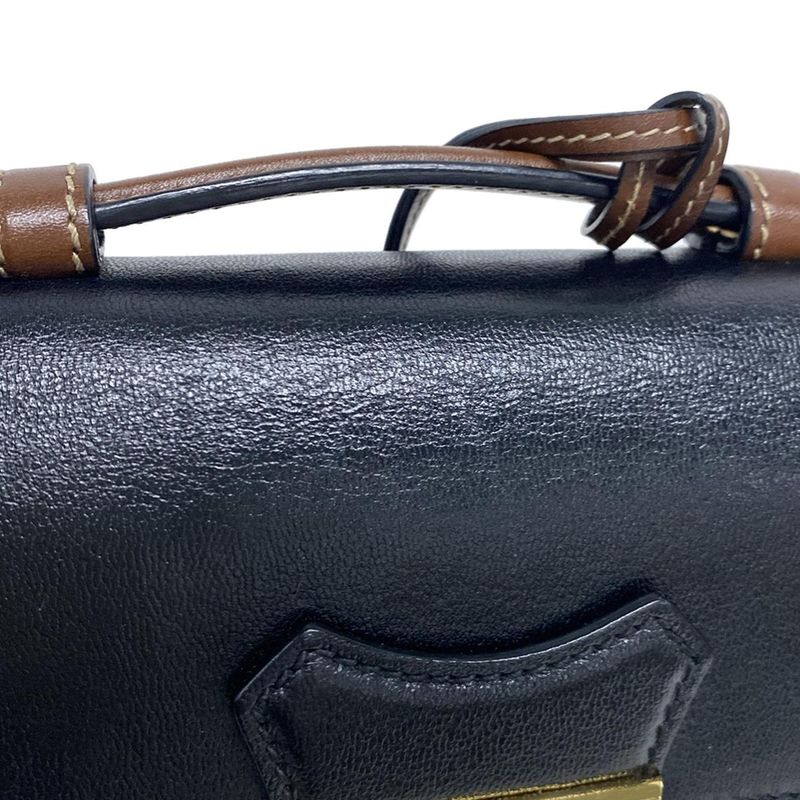 Gucci Handbag Padlock GG Supreme Dark Brown Ivory and Black Leather