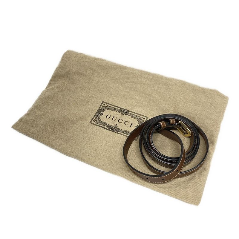 Gucci Handbag Padlock GG Supreme Dark Brown Ivory and Black Leather