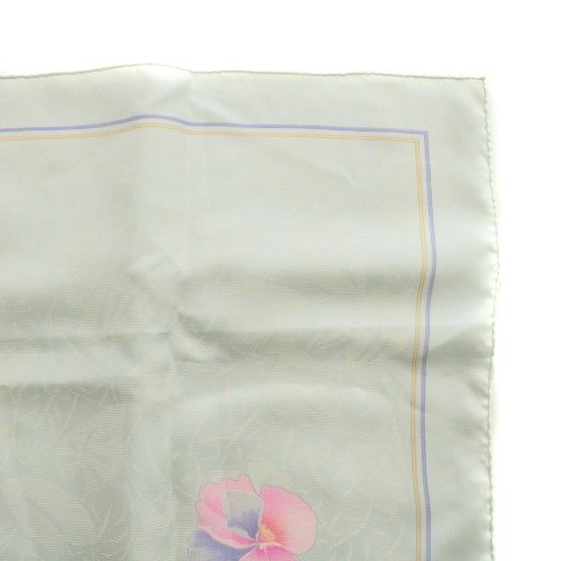 Christian DIOR Scarf Silk Floral Pattern All Over Logo Multicolor XZ - GY18