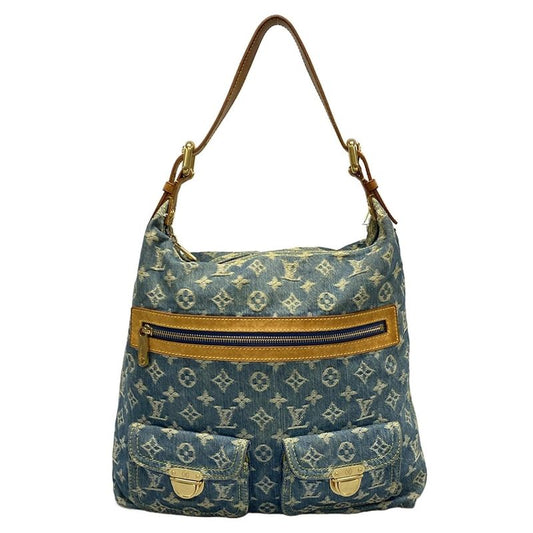 Louis Vuitton Bag Denim Baggy GM M95048 Blue Cotton Leather