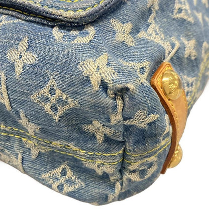 Louis Vuitton Bag Denim Baggy GM M95048 Blue Cotton Leather