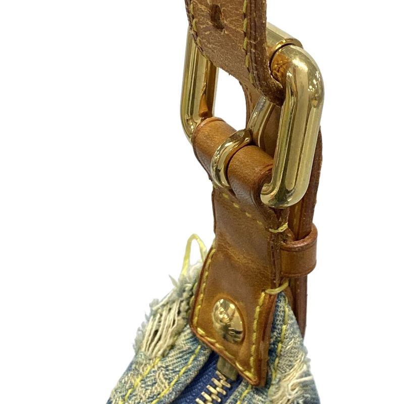 Louis Vuitton Bag Denim Baggy GM M95048 Blue Cotton Leather